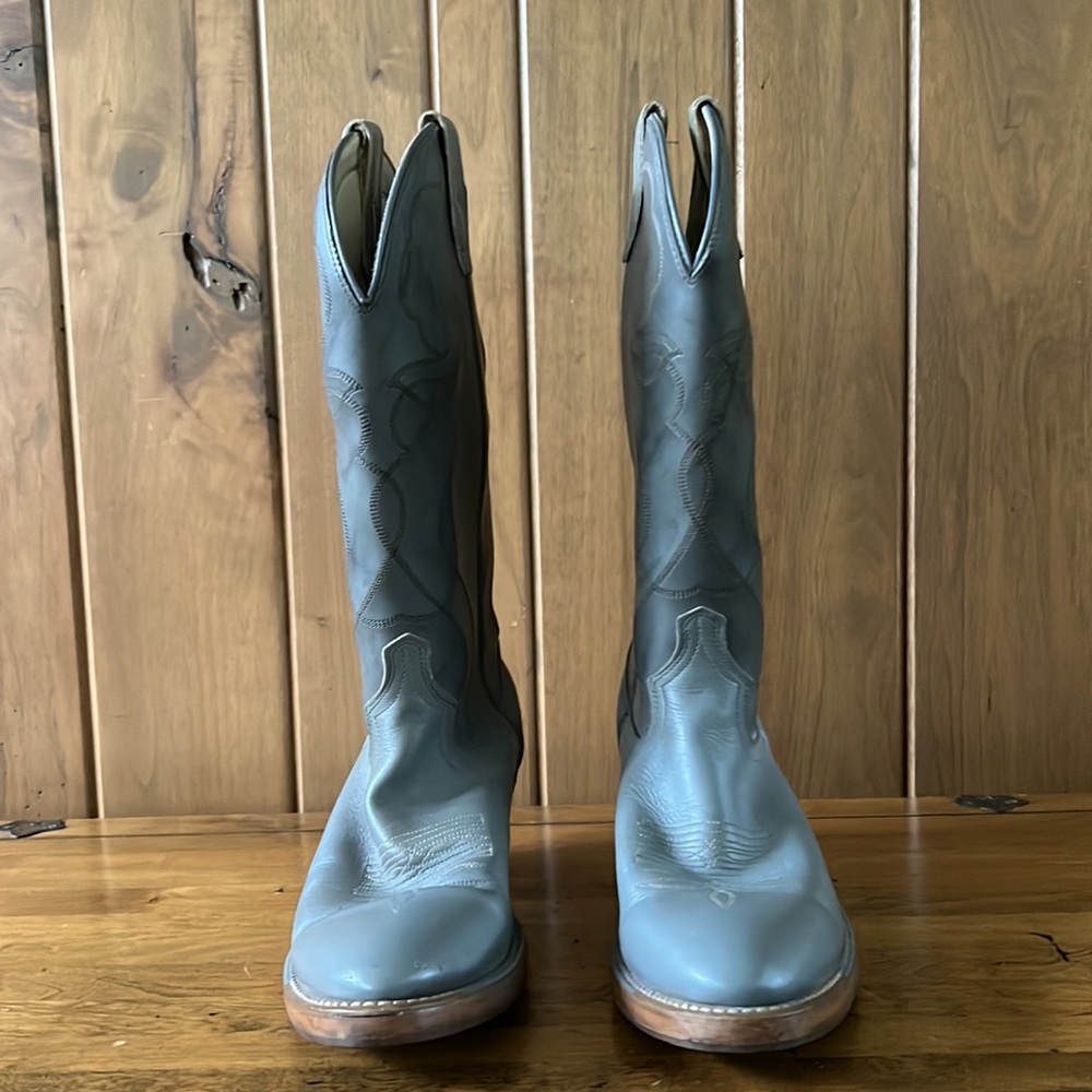 Acme Blue Cowboy Boots Western Leather Size 9D - Picture 3 of 11